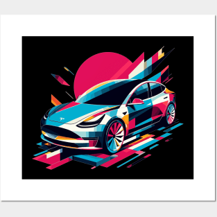 Tesla Model 3 Posters and Art